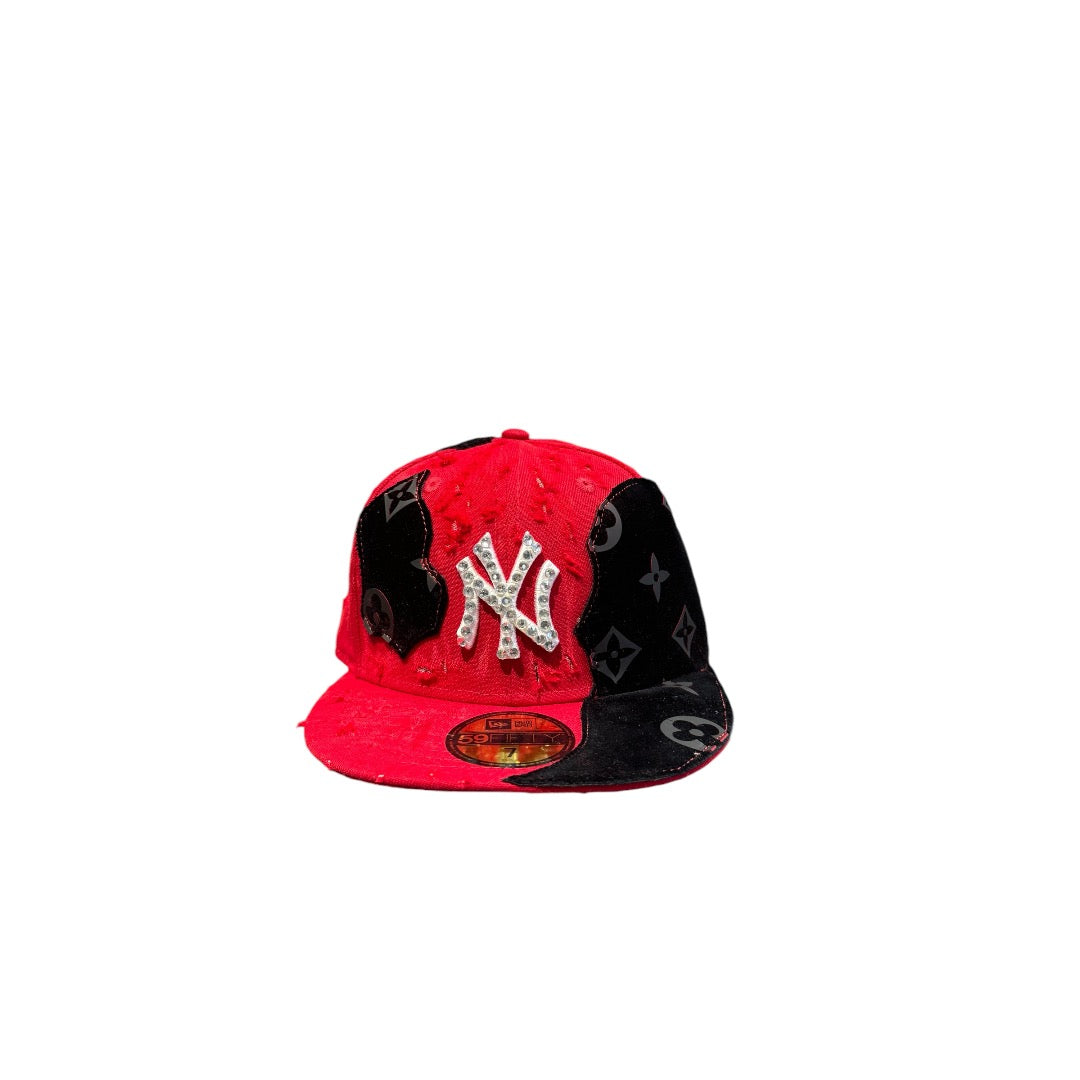 New era CAP NY RED custom LV BRILL