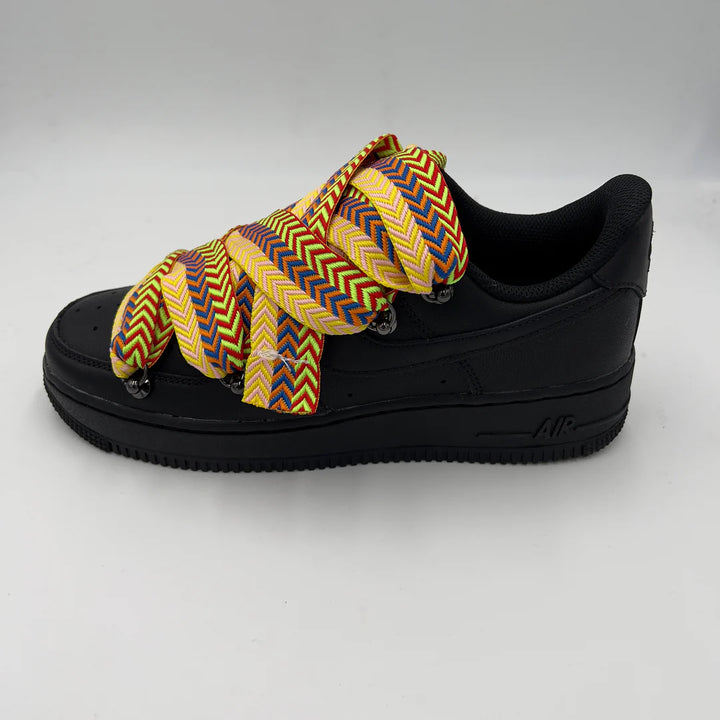 Air force black custom lanv yellow