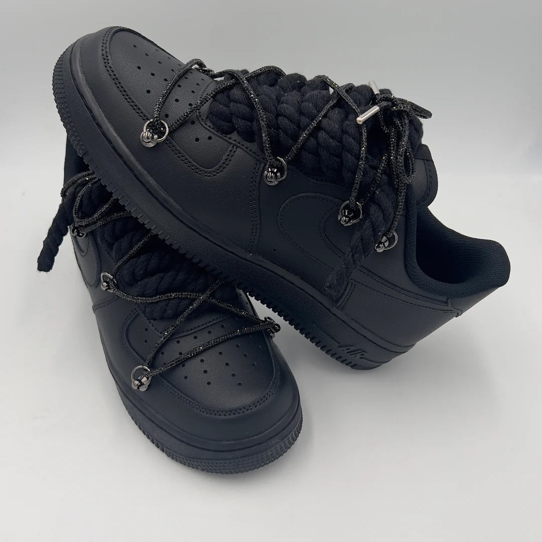 Air force one black custom rope black brill