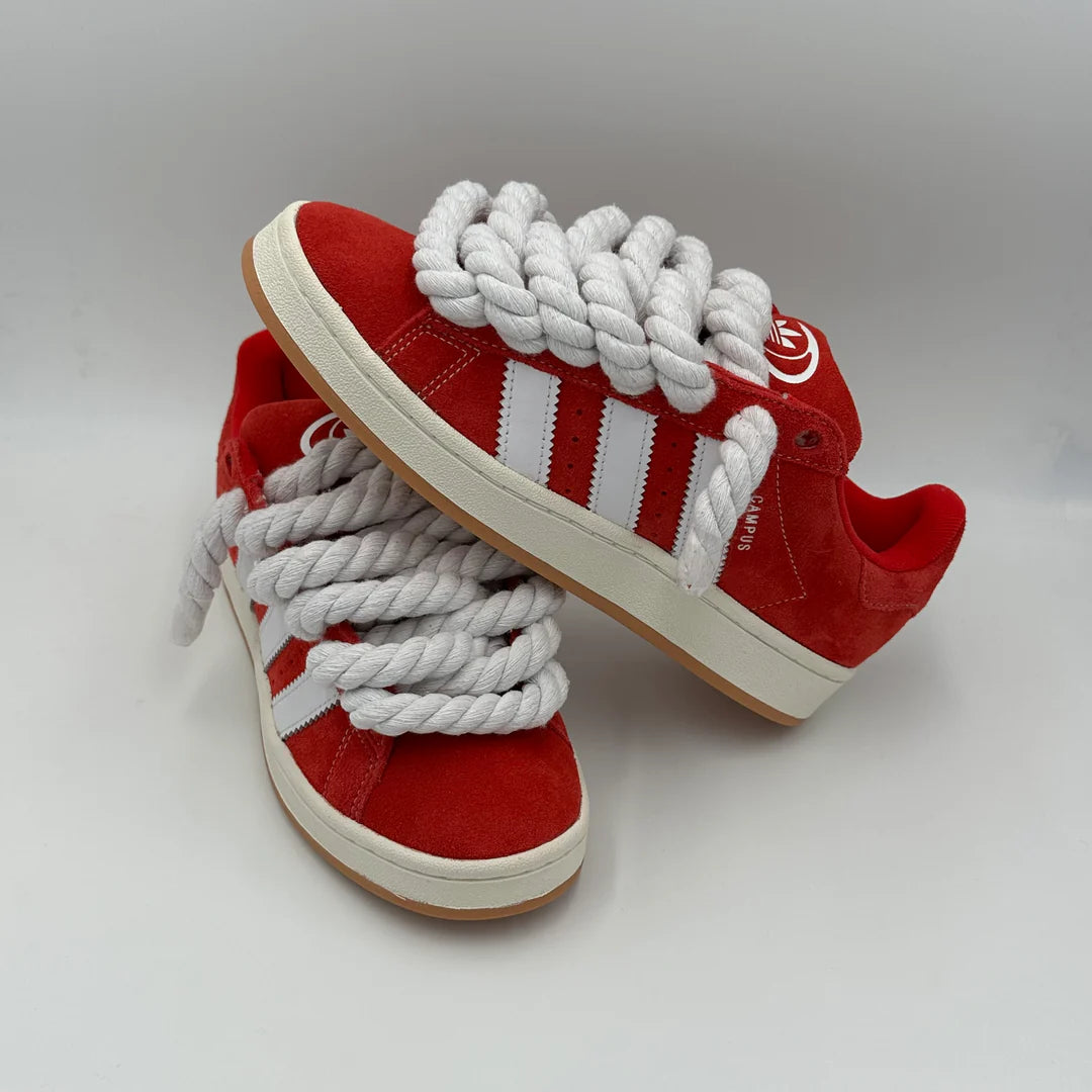 Adidas campus 00s red custom rope White