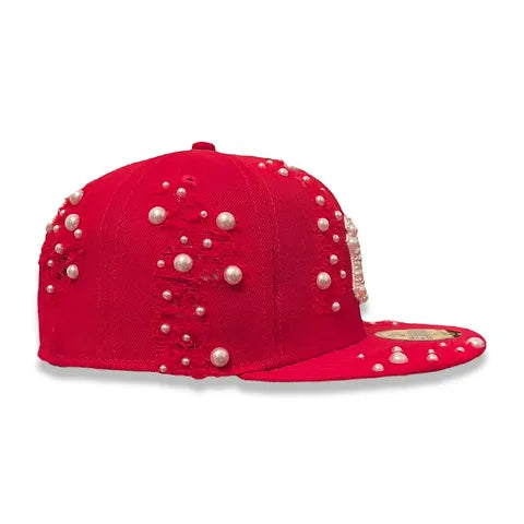 cap 59fifty ny era red pearl