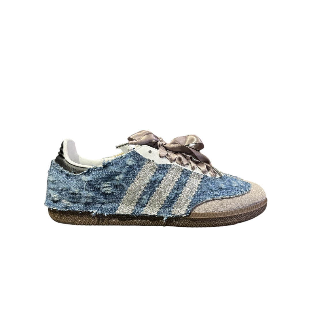 Adidas samba custom denim flok